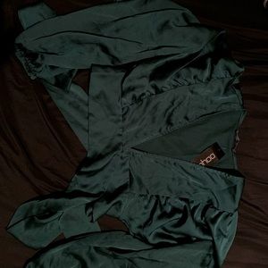 Satin Cross Detail Crop Top